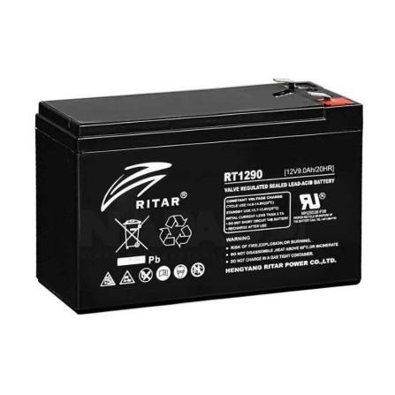 Batería Ritar RT1290 (12V 9Ah) – Potencia extra para respaldo seguro y continuo
