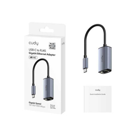 Adaptador Cudy UE10C USB-C a Ethernet – Conexión rápida y estable