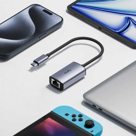Adaptador Cudy UE10C USB-C a Ethernet – Conexión rápida y estable