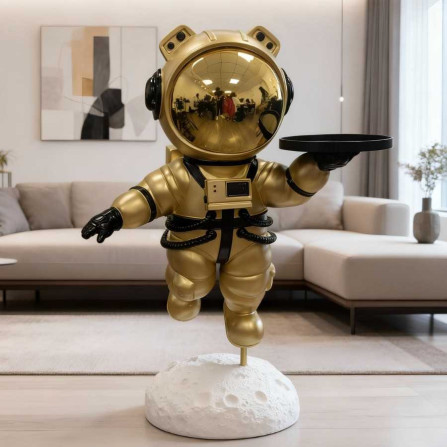 Figura de resina de Astronauta grande dorado 