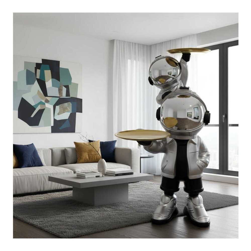Figura de resina de Astronauta Dúo Espacial